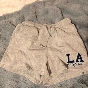 Sunday Gray Athletic Shorts with LA California Print